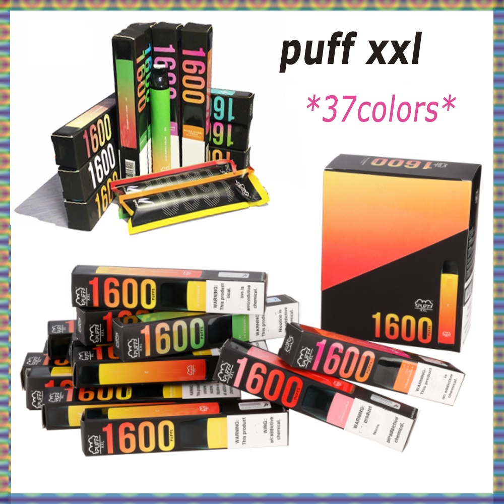 

10PCS PUFF XXL Disposable Device 1600+ Puffs 30Colors Puff Bar Plus Xtra E Cigarette Vape Pen
