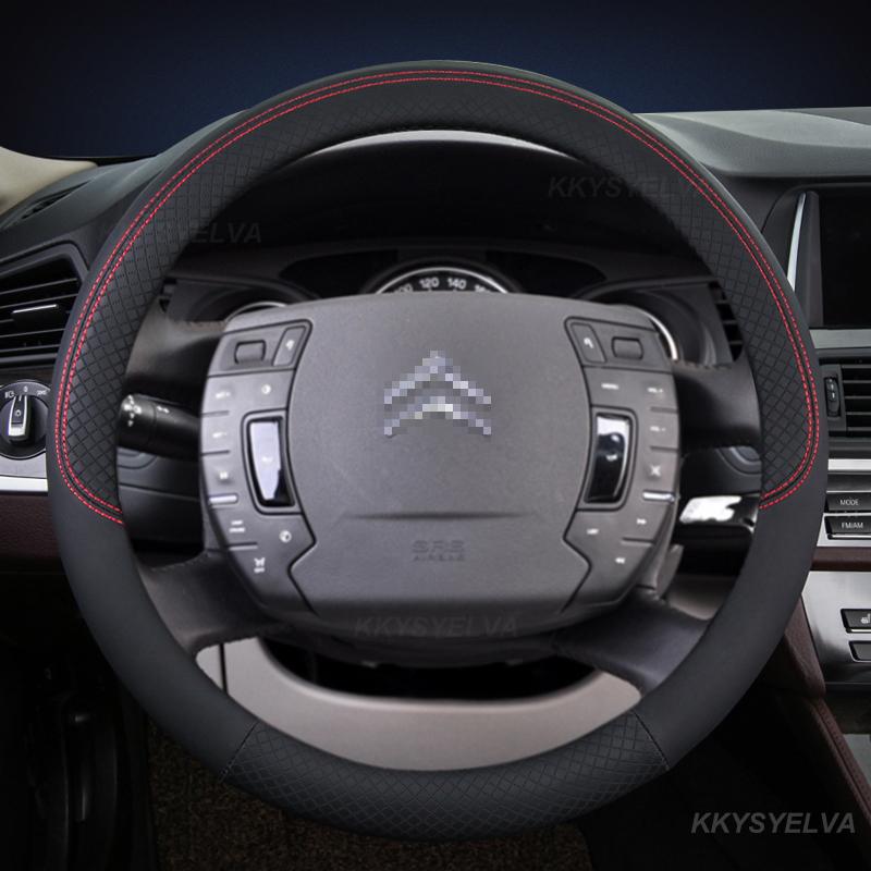 

Steering Wheel Covers For C1 C2 C3 C4 C5 C4L Berlingo PICASSO AIRCROSS Car Cover PU Leather Non-slip Auto Accessories