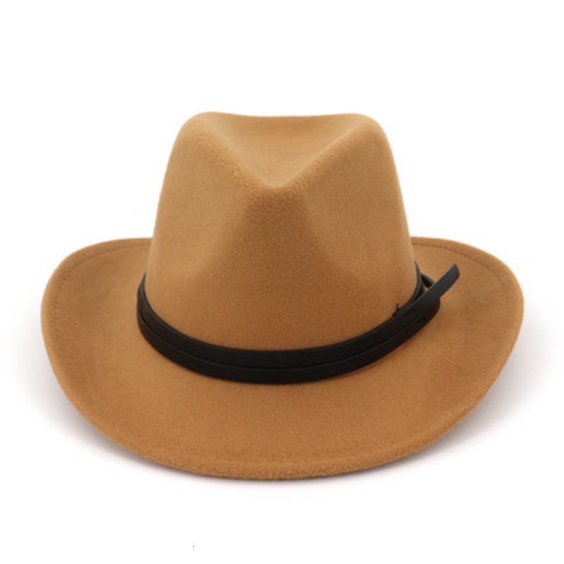 

2021 New Fedora Panama Solid Wide Birm Belt Buckle Street Hip Hop Men Autumn Winter Classic Jazz Caps Black White Felted Hats Ykj8, Red