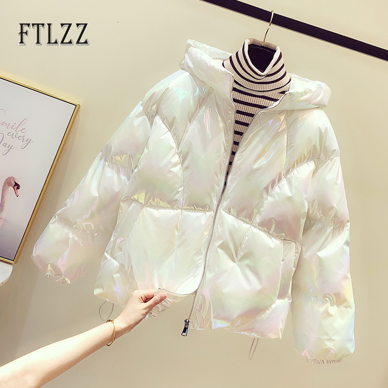 

2021 New Autumn Winter Er Jacket Women Loose Long Sleeve Hooded Short Parkas Woman Korean Warm Outwear Female Streetwear Clothing Lu0l, Black