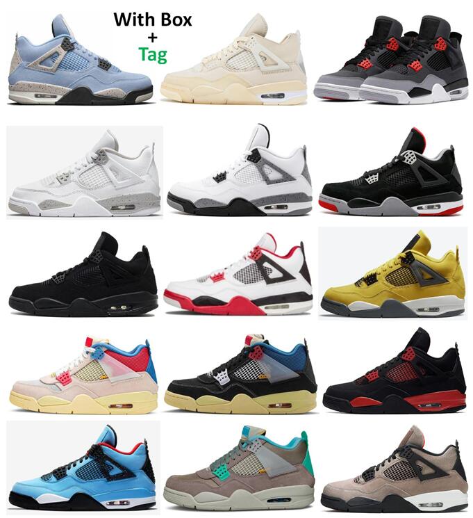 

4 Infrared Oreo White Cement Bred Sail University Blue Basketball Shoes Men 4s Fire Red Thunder Black Cat Pure Money Lightning Pink Guava Ice Metallic Sports Sneakers, Paris