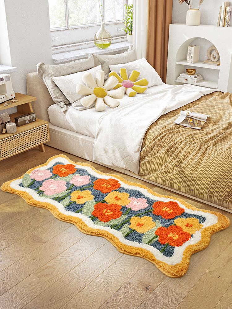 

Carpets Bedroom Blanket Bedside Carpet Cute Floor Mat Fluffy Rug Girls Room For Living Japanese Style Non Slip