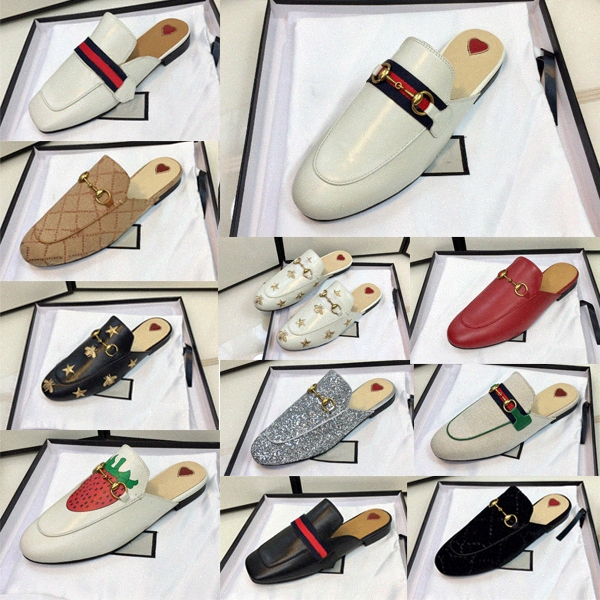 

classical mens slippers Baotou women soft cowhide outdoor beach flat Lazy 100% leather Lady velvet letter Cartoon Slippers size 34-46 w8W0#, Black