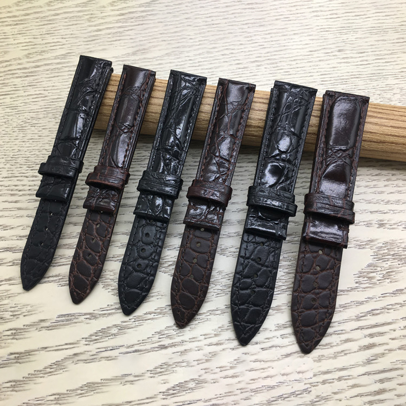 

Two-sided Crocodile Leather Watchband 14 16 18 19 20 21 22mm Genuine Leather Alligator Watch Strap Band With Butterfly Buckle 0311
