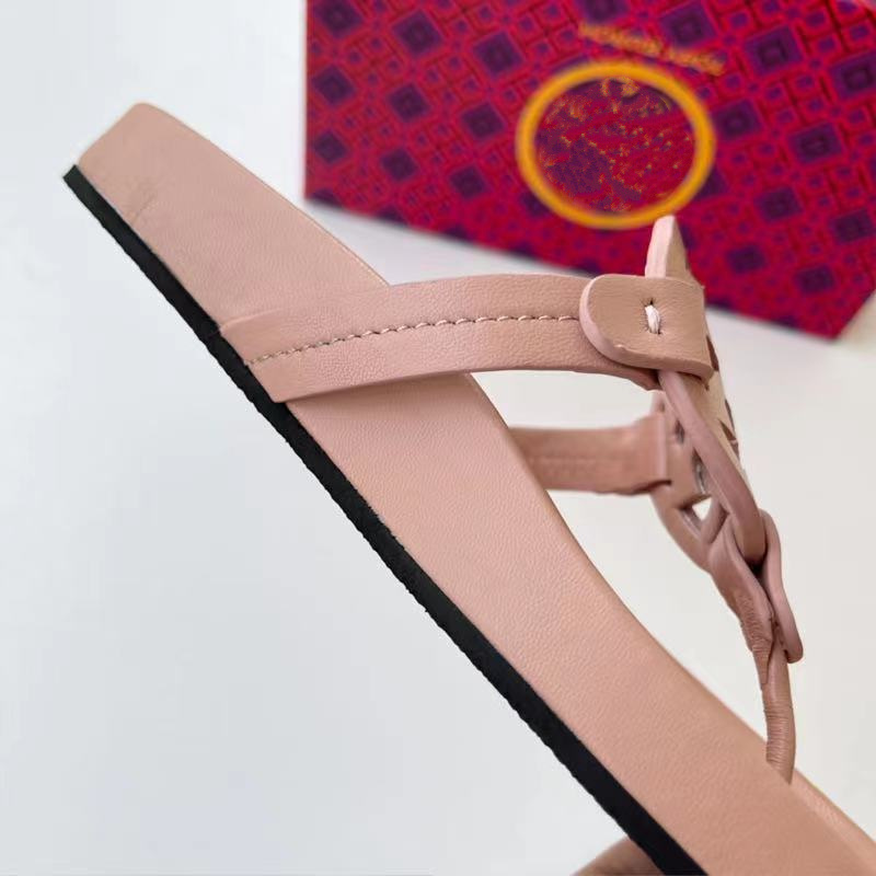 

2021 designer leather flat slippers Women sandals tory summer shoes ladies Non-slip slide Female slipper fashion beach Flip Flops miller tb, T1 with box