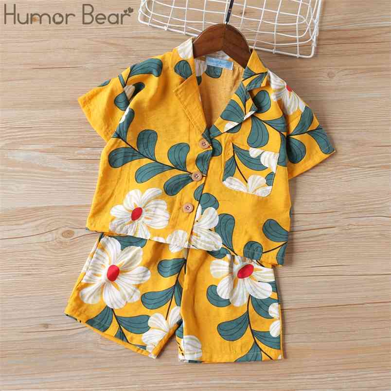 

Summer Boys Clothing Sets Fashion Big Floral Beach Style Soft Kids Thin Breathable T-Shirt + Shorts 2Pcs Suits 210611, Bl310e03