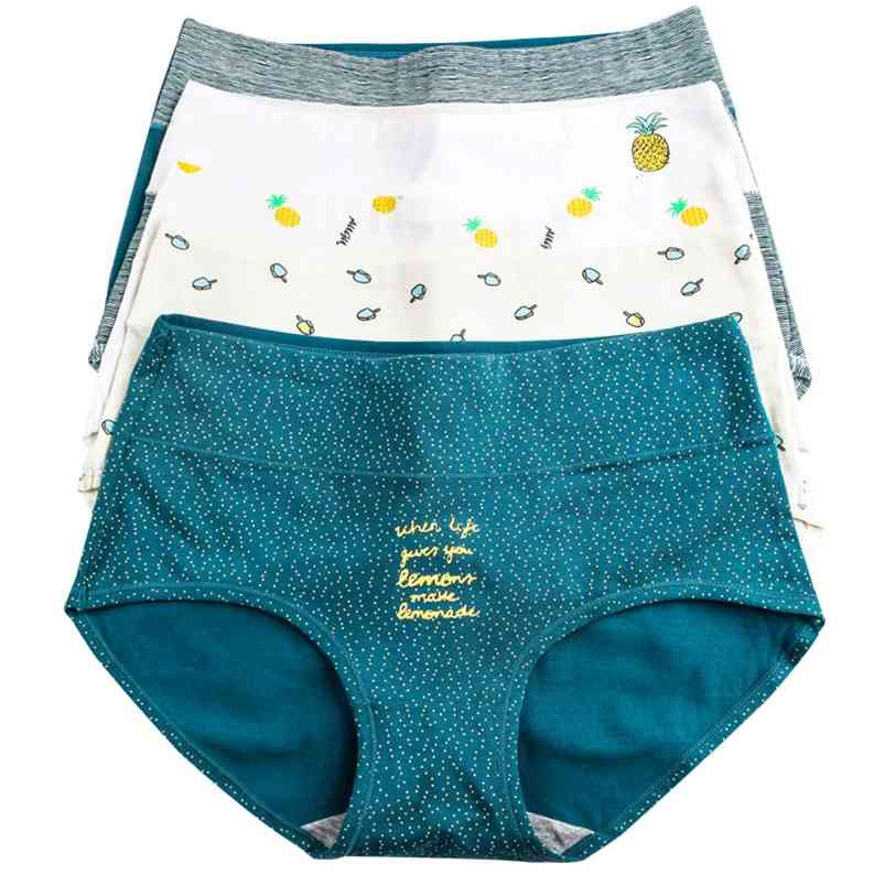 

LANGSHA 5Pc Panties Lady Cotton Underwear Girls Breathable Seamless High Waist Brief Cute Sexy Lingerie Intimates 210720, 1641
