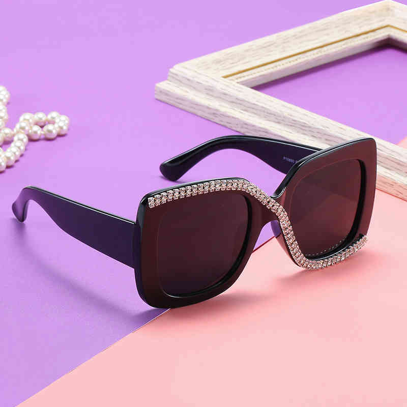 

Factory Direct Price Rhinestones Women Stylish Iced Out Wholesale Sun Street Protect Eyewear Mens Accessories Gafas De Sol Mujer HXEE