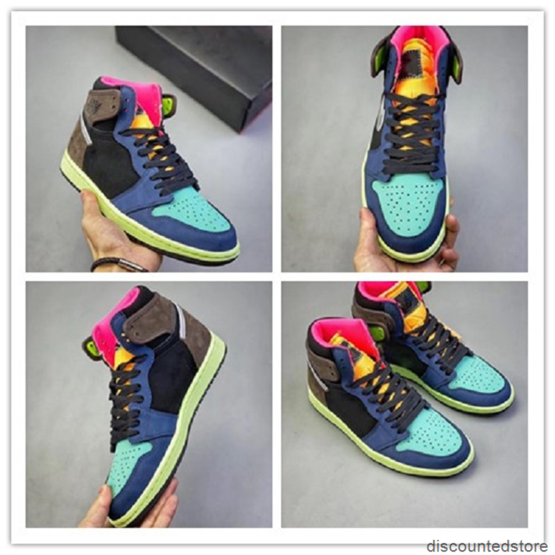 

With box Best High OG 1 Bio Hack 1s Baroque Brown Black-Laser Orange-Racer Pink Mens Basketball Shoes Men Sports Sneakers 555088-2, Customize