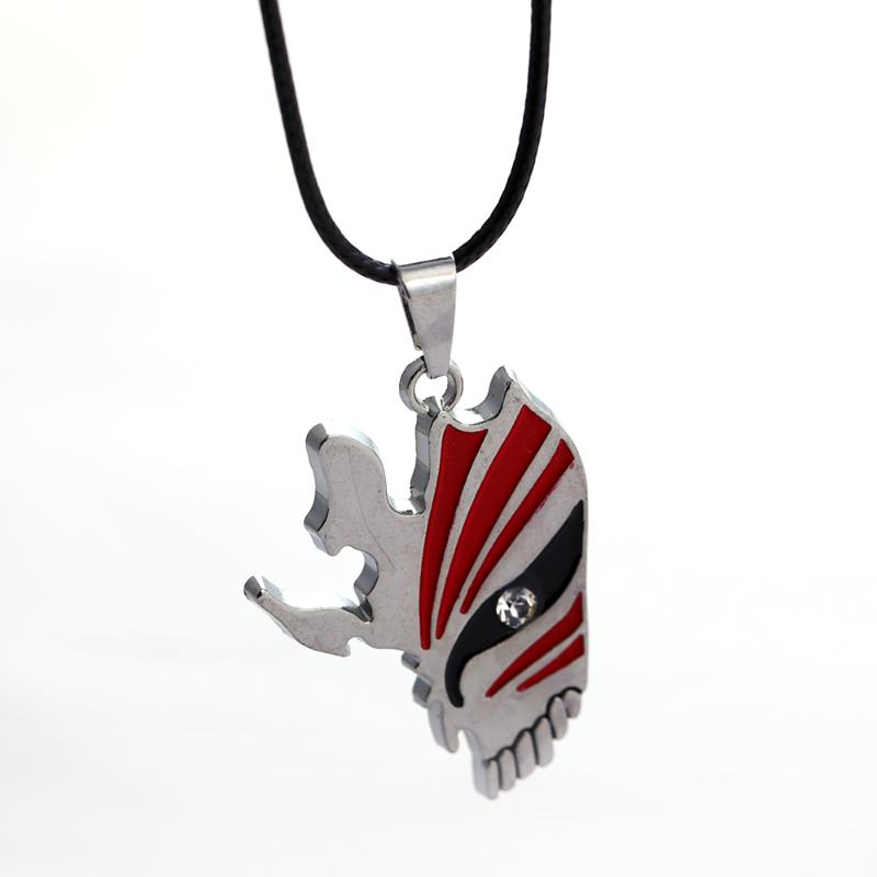 

Pendant Necklaces 12pcs/lot Anime Trendy Fashion Statement Design Punk Bleach Mask Enamel Necklace Cosplay Jewelry 11142
