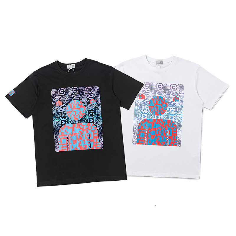 

C. E noise portrait print Casual Short Sleeve T-Shirt 1PRW, White;black