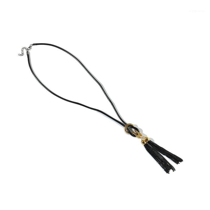 

Fashion Jewelry Lassic Knot Pendant Tassel Long Necklace Knotted For Women Female Sweater Chain Chokers, Golden;silver