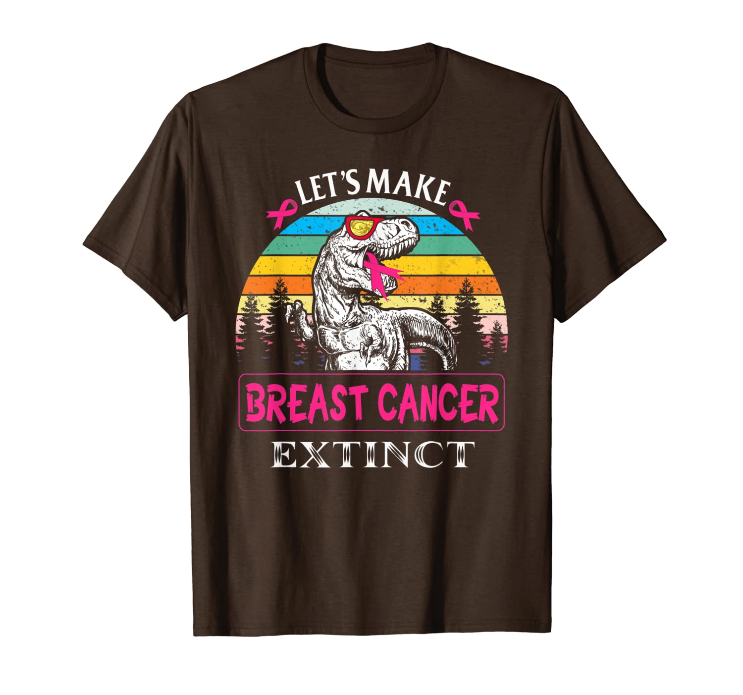 

breast cancer funny dinosaur t rex gift survivor t-shirt, White;black