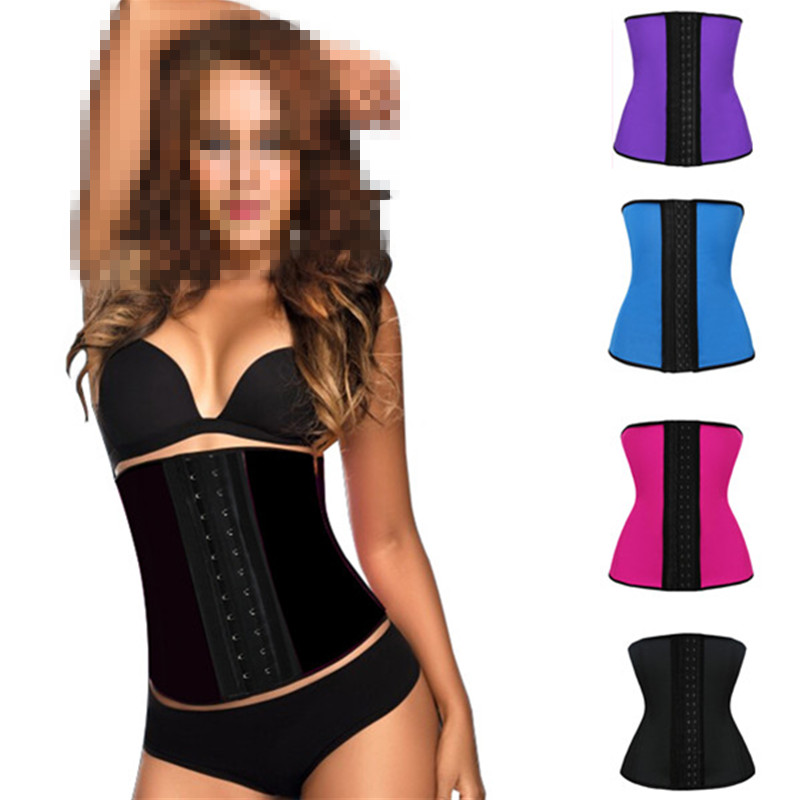

Woman Bustiers New 9 Steel Bone Waist Trainer Corset 100% Latex Corset Plus Size Sexy Women Latex Waist Cincher Slimming Shapewear Bodysuit, As shown