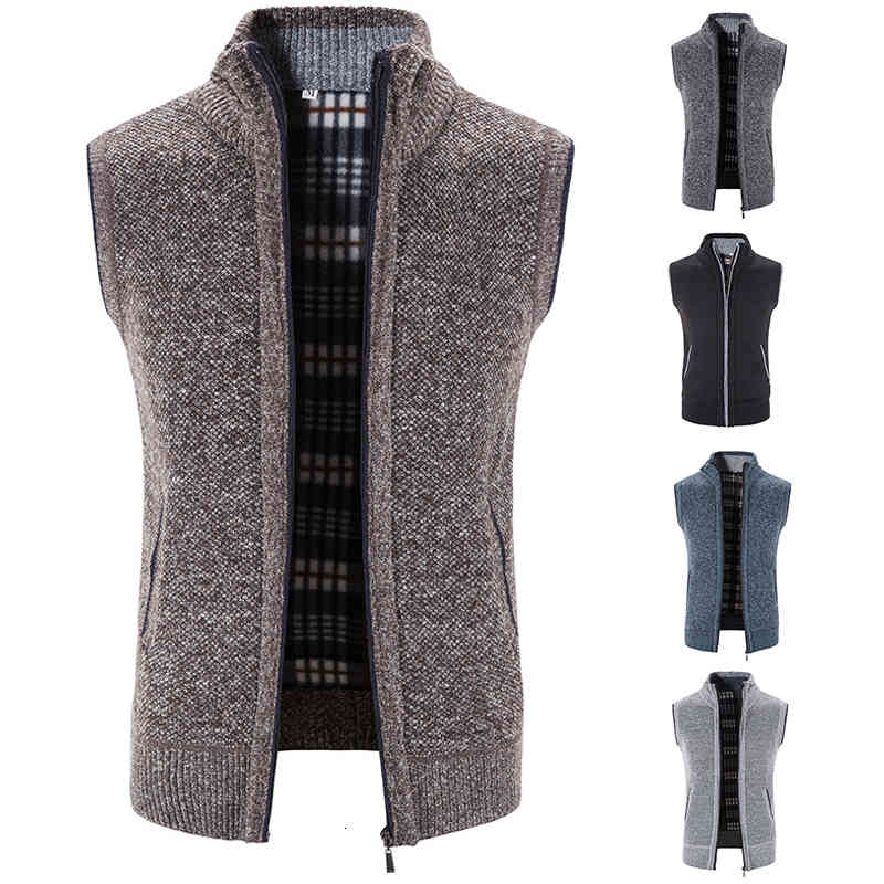 

men's sweaters knit jacket vest autumn/winter sweater faux fur cardigan sleeveless vest -4xl fashionable cops, White;black
