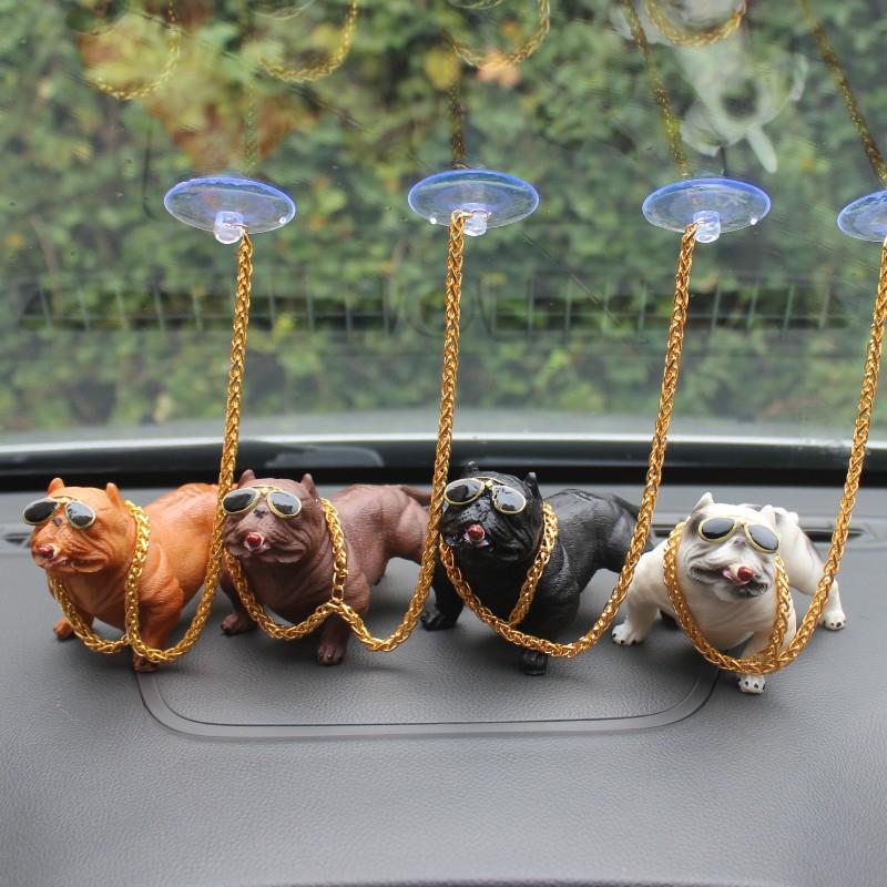 

Interior Decorations Funny Smoking Bully Dog Car Ornaments Accessories Fashion Man Animal Dashboard Decoration Decor