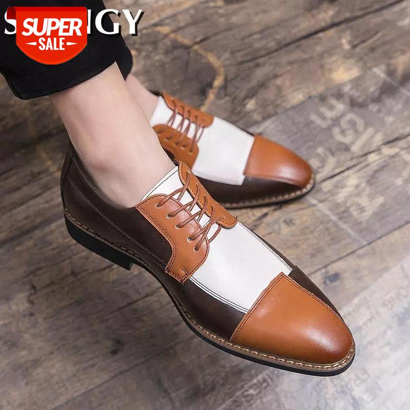 

2020 Fashion Men Oxford Leather Patchwork Shoes Men Formal Casual Business Wedding Shoes Male Office Big Size 38-48 Zapatos #SG15