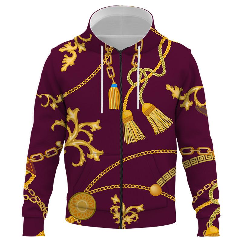 

Men's Hoodies & Sweatshirts 2021 Luxurious 3D Iron Chain Print Jacket Men/Women Hip Hop Zipper Long Sleeves Casual Sweatshirt Boys Streetwea, Cblw-91