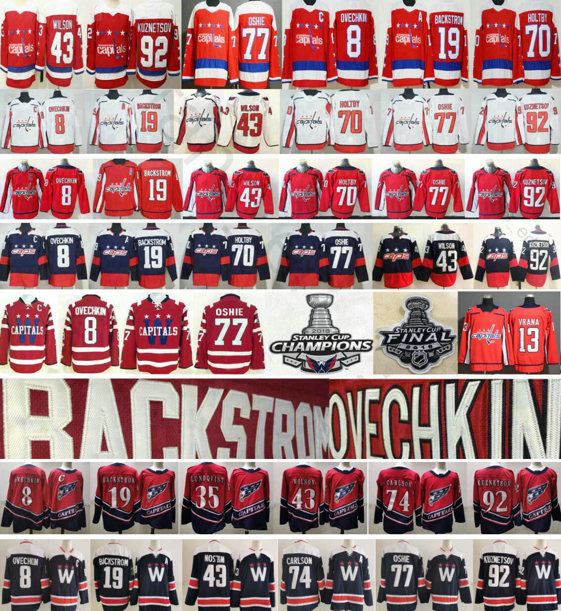 

2021 Reverse Retro Washington Capitals 8 Alex Ovechkin 43 Tom Wilson 77 TJ Oshie 19 Backstrom John Carlson Holtby 92 Evgeny Kuznetsov Jersey, Kids size only s-xl