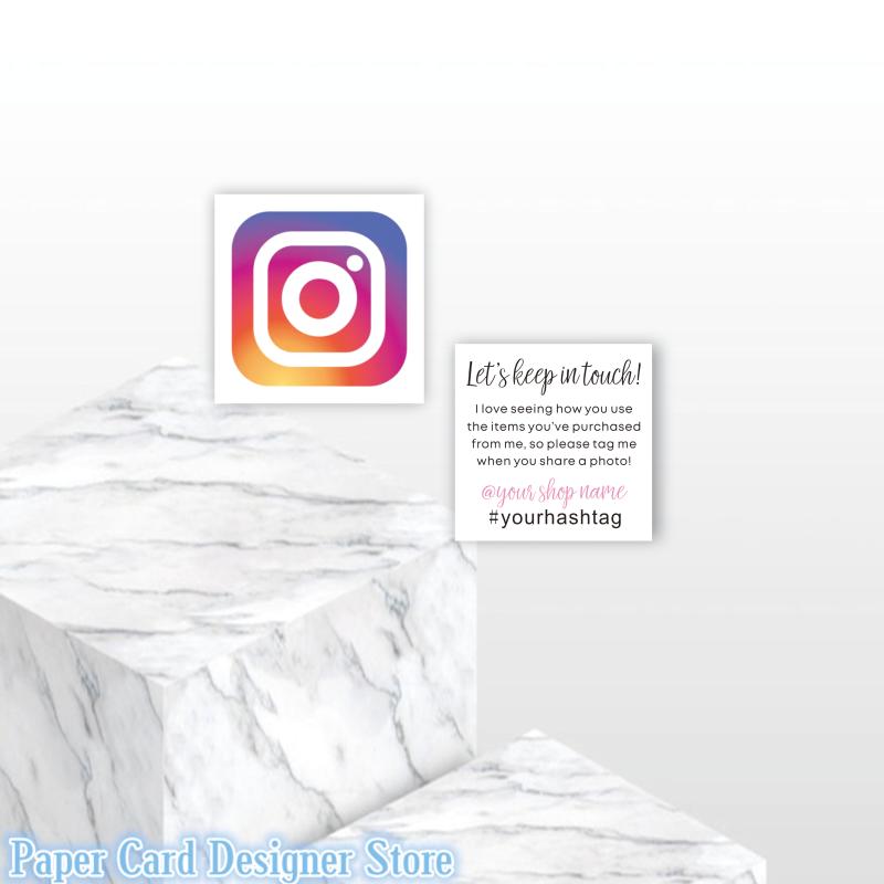 

Customize Instagram Social Media Business Cards Mini Square Business Cards Calling Card Made to Order Small Thank You Card