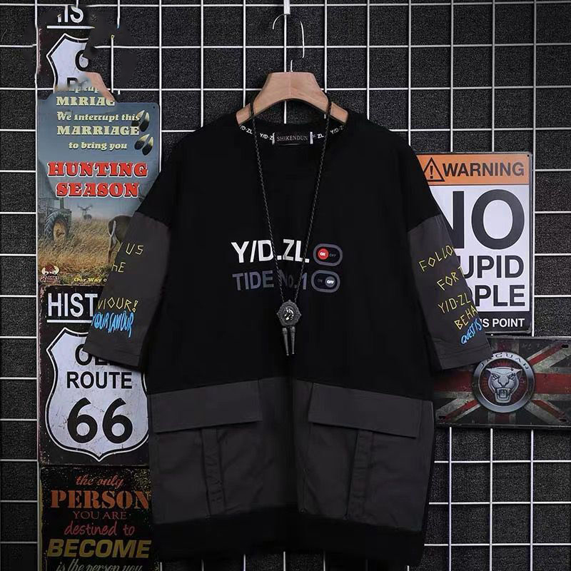 

2021 New Preto Punk Streetwear Homens Legal Oversized Hip Hop Camisas Moda Vero Solto t Camisa Meninos Es Bolsos Japo Tshirt Masculino Wufq
