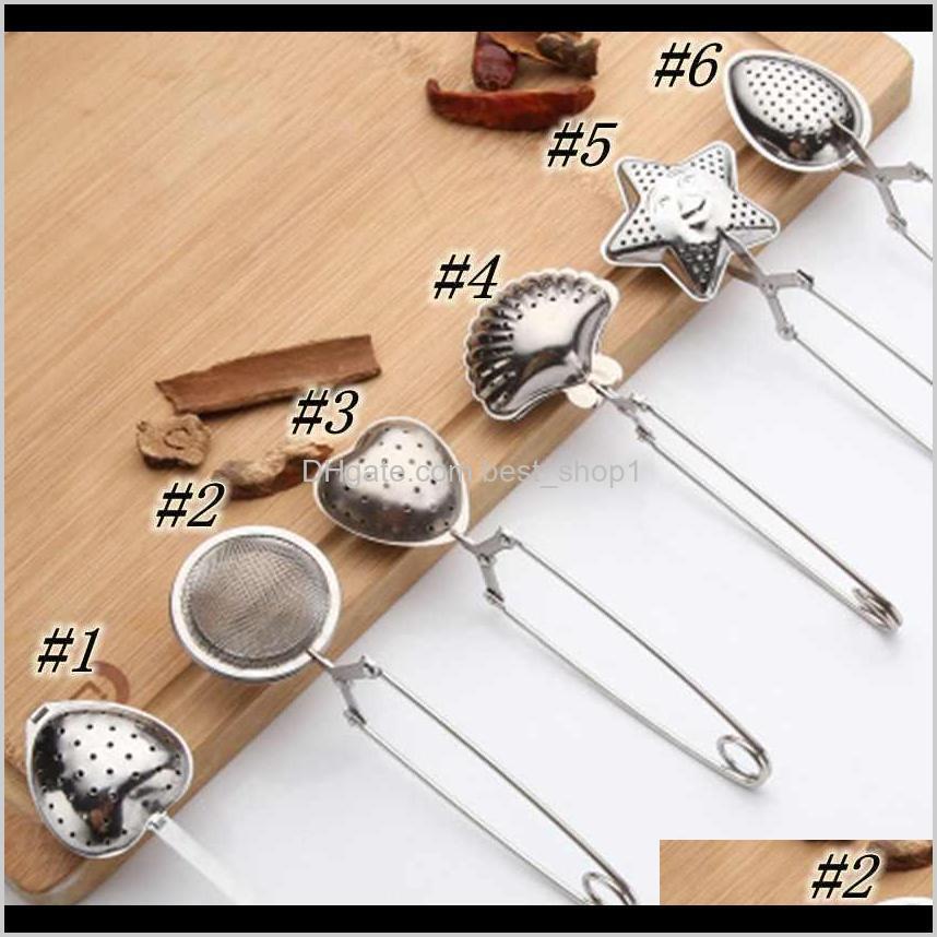 

6 Styles Stainless Steel Tea Strainer Tea Spoon Seasoning Infuser Star Shell Oval Round Heart Shape Strainer Teaware Zza1825 2Wkxh Uk8Xr