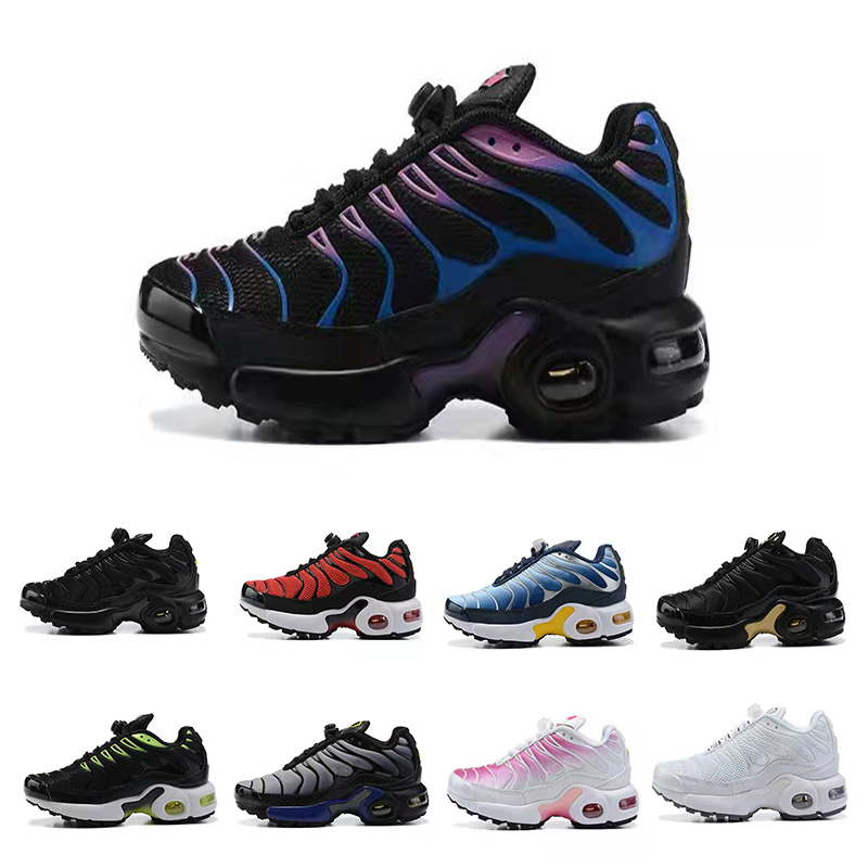 

Little Kids Running Shoes OG Plus TN Ultra University Blue True Yellow Black White Children Boy Girls Sports Sneakers Triple White Pink Infant Student Child Trainers