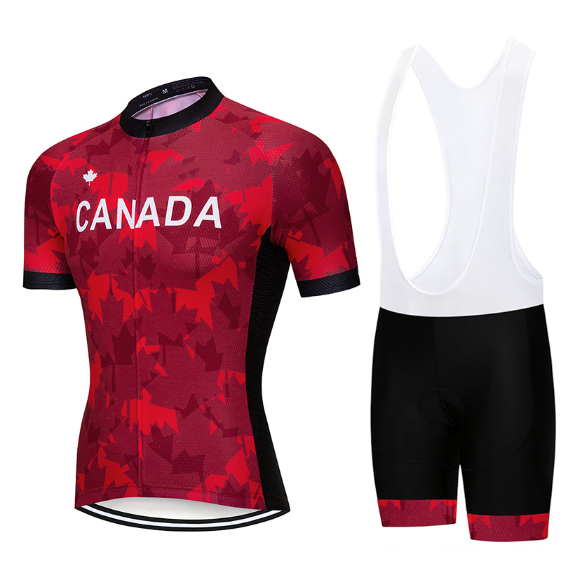 

Tour De France 2021 Pro Team Canada Cycling Jersey Set Men/Women Summer Breathable Short Sleeve Cycling Clothing Bib Shorts Kit, Model a