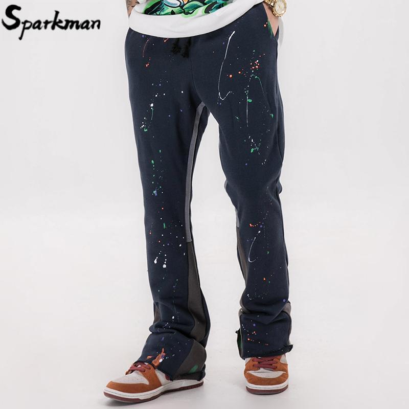 

Men's Pants 2021 Men Joggers Sweatpants Ink Graffiti Streetwear Flare Harajuku Hip Hop Cotton Fashion Track Trousers Sweat, B21605 grey