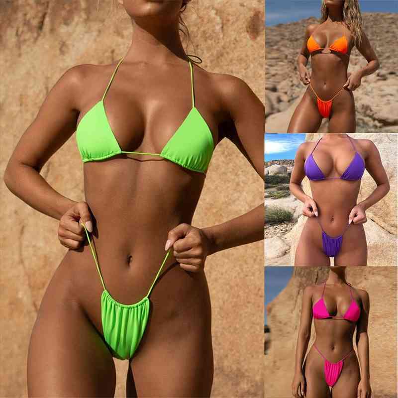 Swimsuit Women Neon Bandeau Bandage Bikini Set Push-up Brazilian Swimwear Beachwear Bikini Thong Maillot De Bain Femme L 5-image-747096574