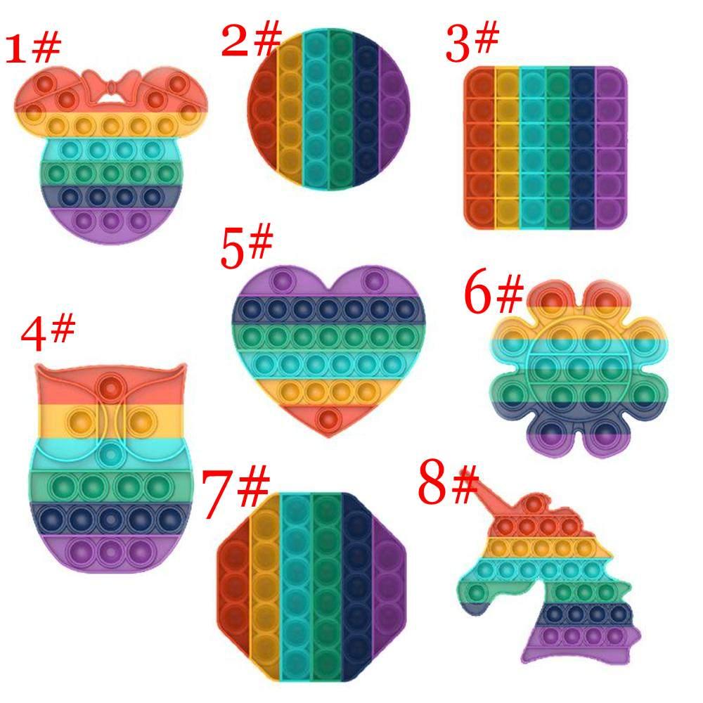 

Push Bubble Sensory Fidget Toy Autism Squishy Stress Reliever Toys Adult Kid Unicorn Fidget Toys DHL 3-7 Shipping