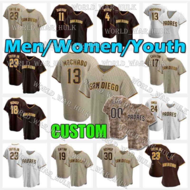 

30 Eric Hosmer Baseball Jersey San Diego Fernando Tatis Jr 17 Victor Caratini Padre Manny Machado Tony Gwynn 45 Taylor Williams Wil Myers Ry, Black