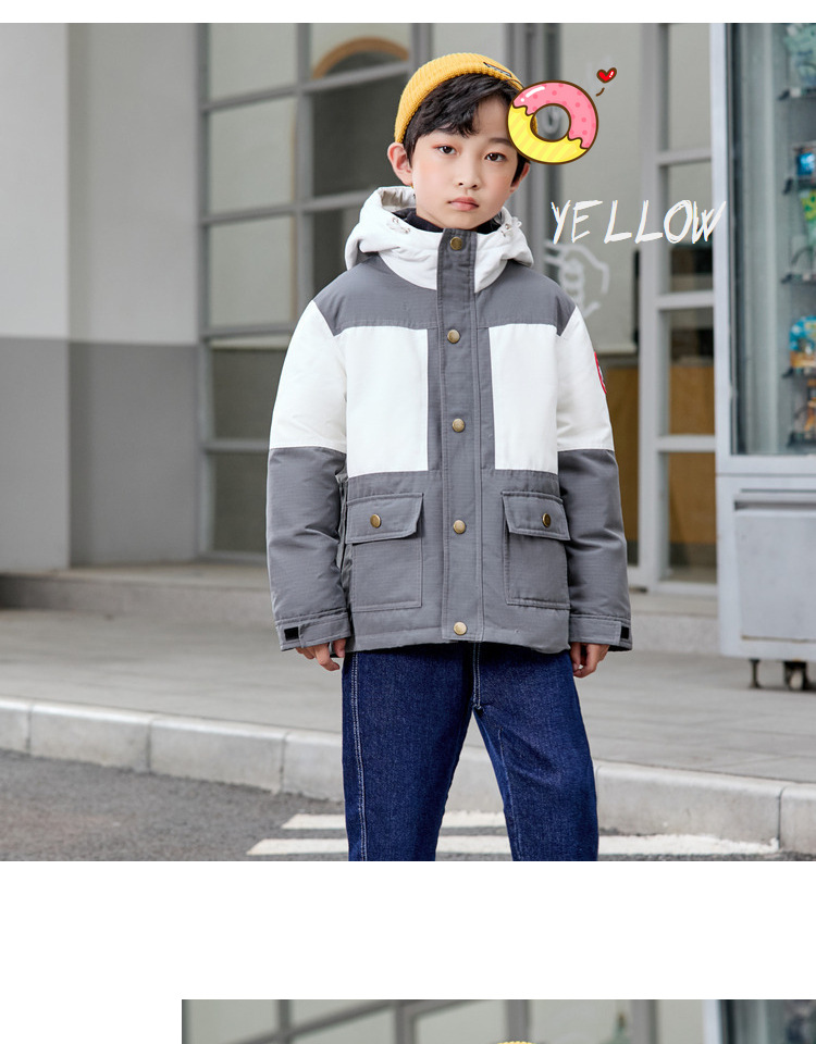 

2021 Winter Children's Down Jackets for Boys and Girls Western Style Down Coat for Children, Gray
