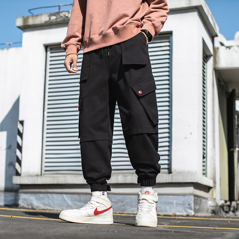 

2021 New Streetwear Hip-hop Hallways Big Man's Black Pocket Hare Men's Clothing Korean Style Jogger Pants Tx8w, Green