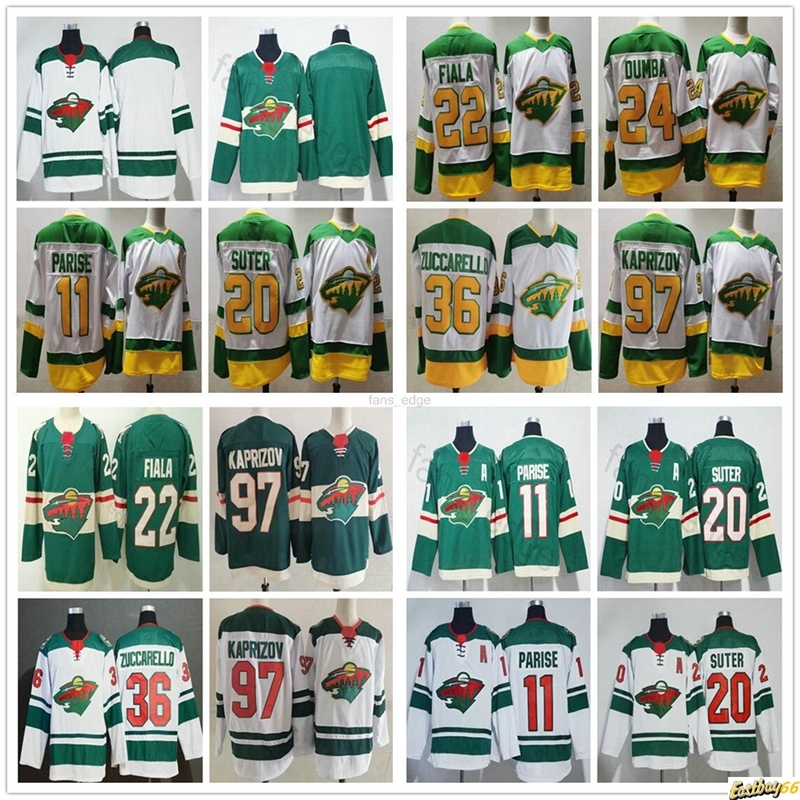 

2020 2021 New Reverse Retro Minnesota Wild Zach Parise Ryan Suter Mats Zuccarello Kevin Fiala Matt Dumba Kirill Kaprizov Ice Hockey Jerseys, Black;red