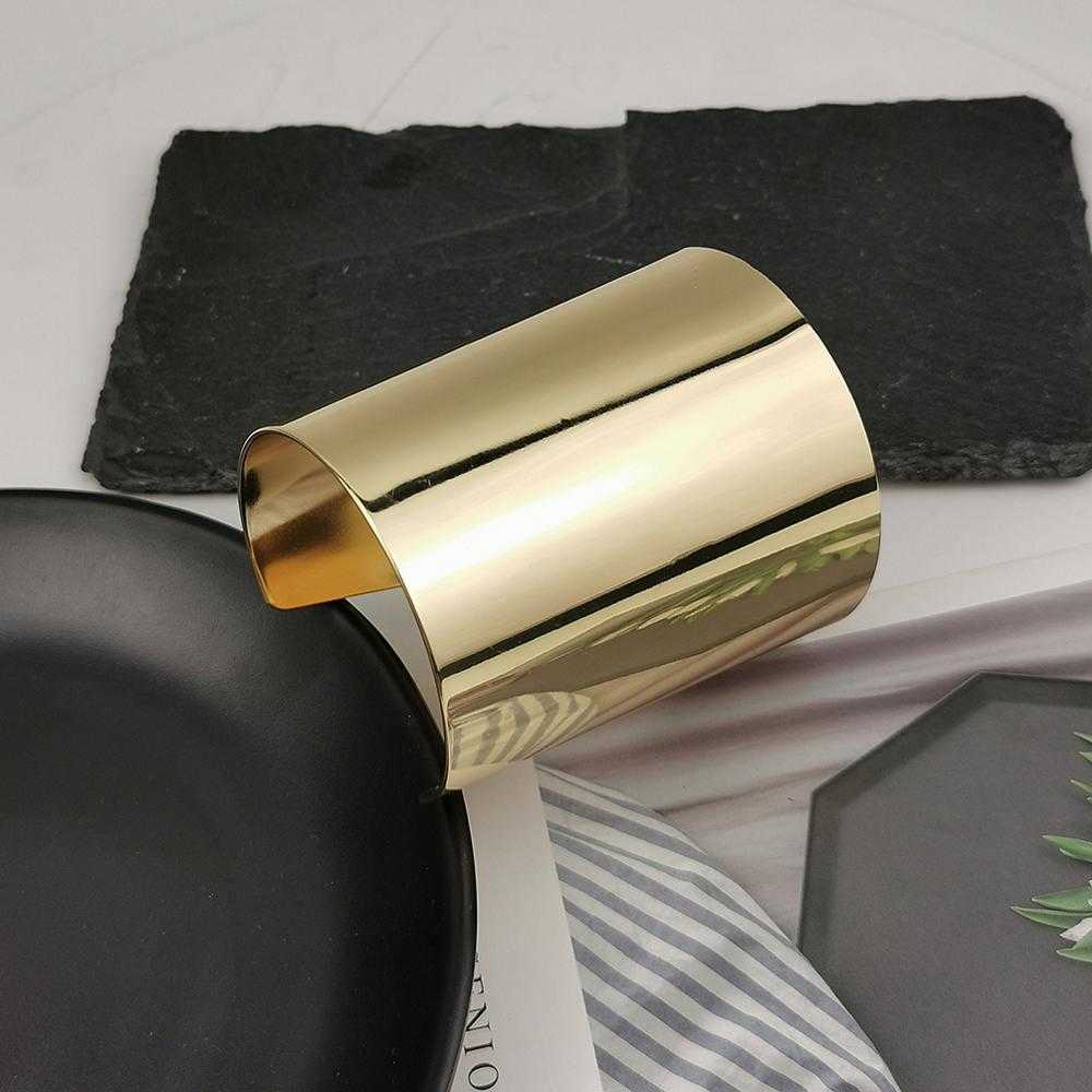 

Bright Finish Metal Cuff Bracelets Statement Jewelry Big Bangle Designer Bracelets for Women Fashion Party Jewelry 2020 Ukmoc Q0717
