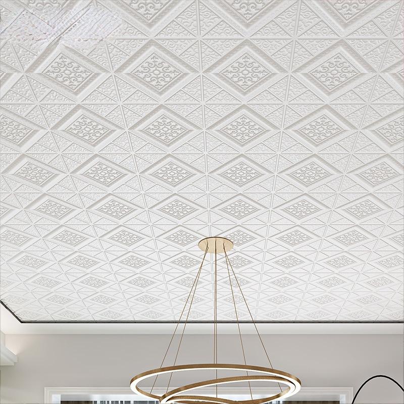 

Wallpapers Waterproof Self-adhesive Roof Ceiling Wallpaper 3D Stereo PVC Wall Sticker Living Room TV Background Decor Contact Paper, 004