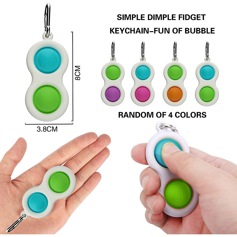 50Pcs/Lot Silicone Keychain for Adults Kids Decompression Stress Reliever Toy Educational Toys Decompression Fingertip Toys-image-664683176