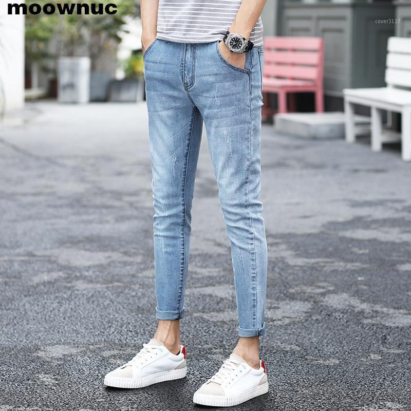 

Men's Jeans 2021 Spring Arrival Fashion Casual Slim Fit Pants Elastic For Men Pencil Classic Trousers, Blue