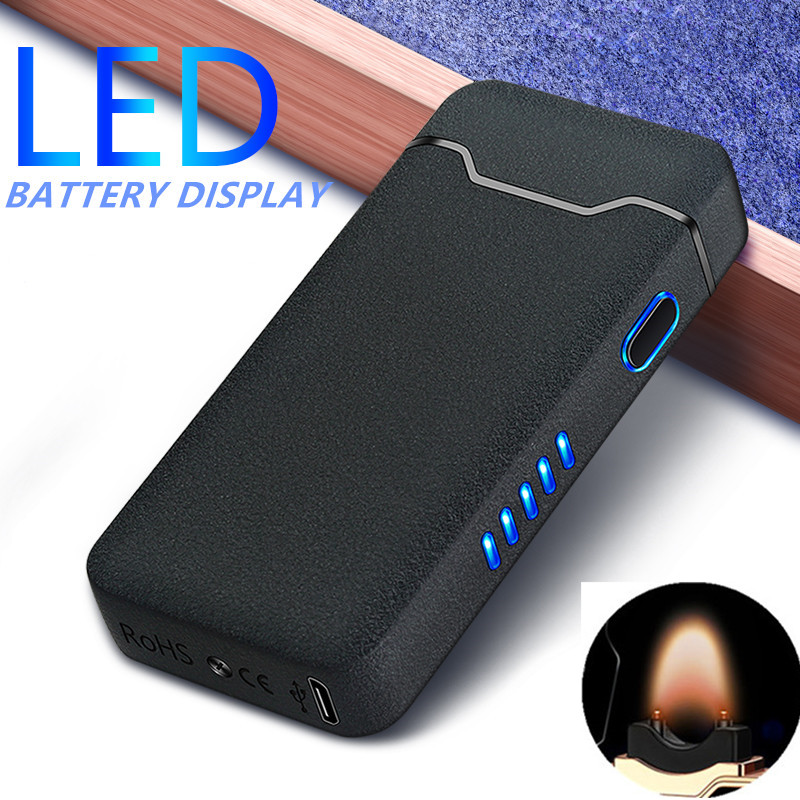 

2021 Norma Big Fame Usb Arc Windproof Eectronic Meta USB Recharge Eectric Pasma Windproof ighters For Man Women Gift