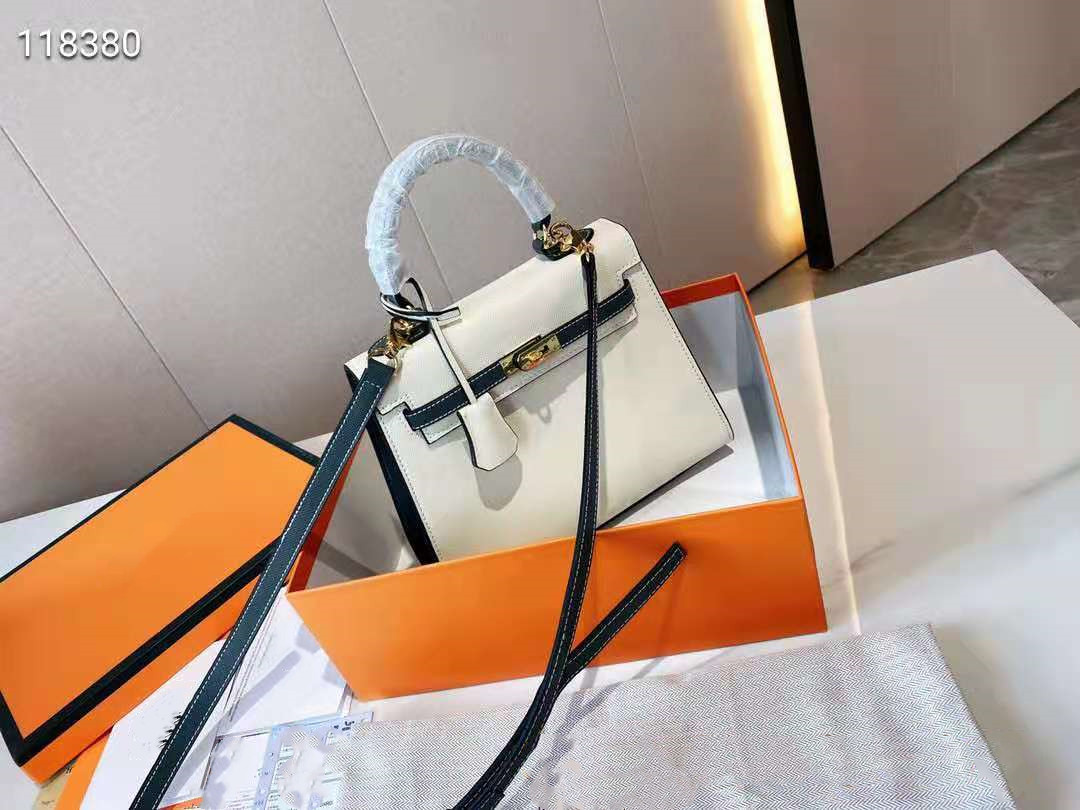 

High quality single shoulder bag women's Cowhide palm pattern cowhide size: 25cm, White