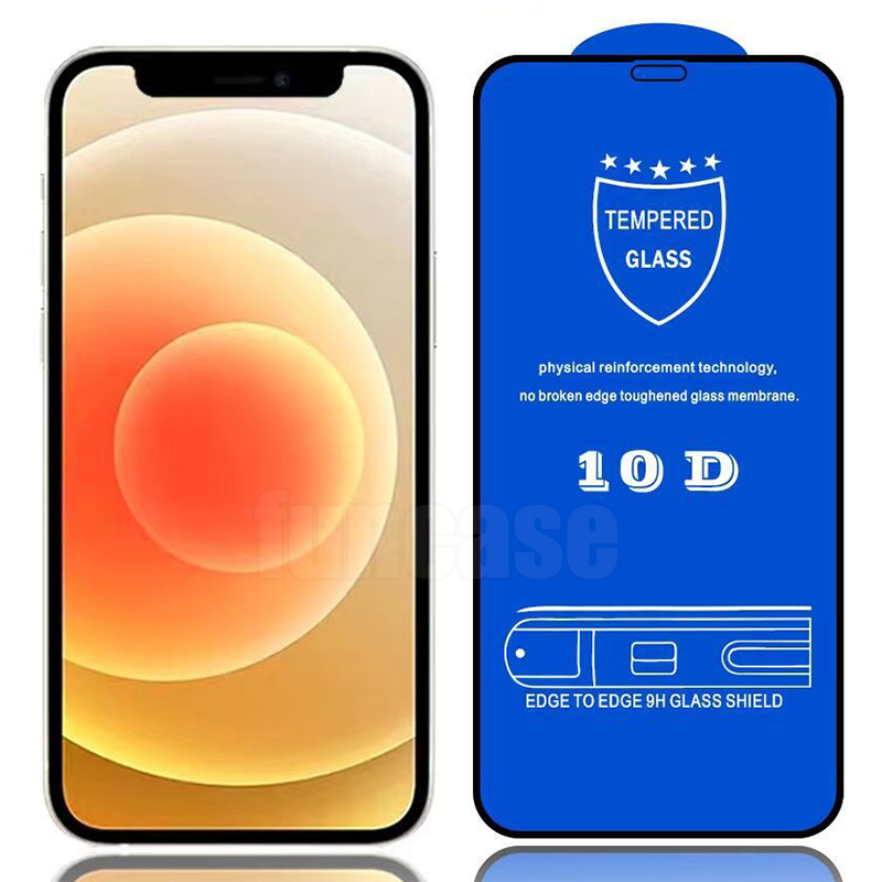 

10D Tempered Glass Screen Protector Resistant Full Glue Coverage Cover Curved Guard Film For iPhone 14 Pro Max 13 Mini 12 11 XS XR X 8 7 6 Plus SE