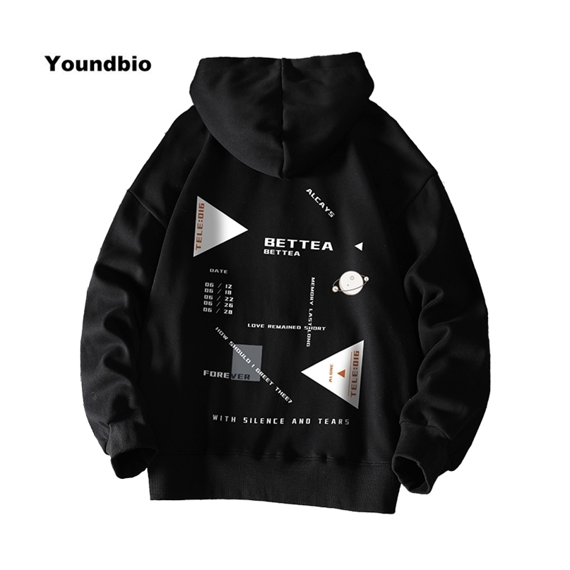 

Men Hooded Jacket Spring Hip Hop Jackets Coat Loose Streetwear Bomber Outerwear Autumn Casual Hoodies Sportswear 211110, Black