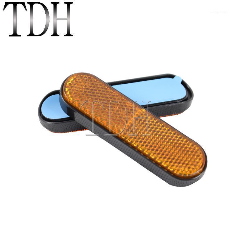 

Motorcycle Mirrors Universal Yellow Reflector License Plate Streetbike Front Fork Leg Cover