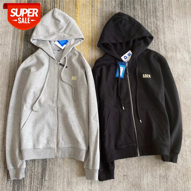 

Heavy Fabric Cardigan Adererror Hoodie Men Women Damage Distressed Ader Error Sweatshirts Pullovers #Xt8l, Black