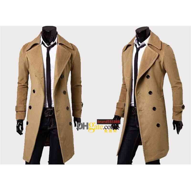 

Mens Digner Clothing Trench Coats Winter Fashion Single Breasted Cashmere et Men Overcoat, Grey