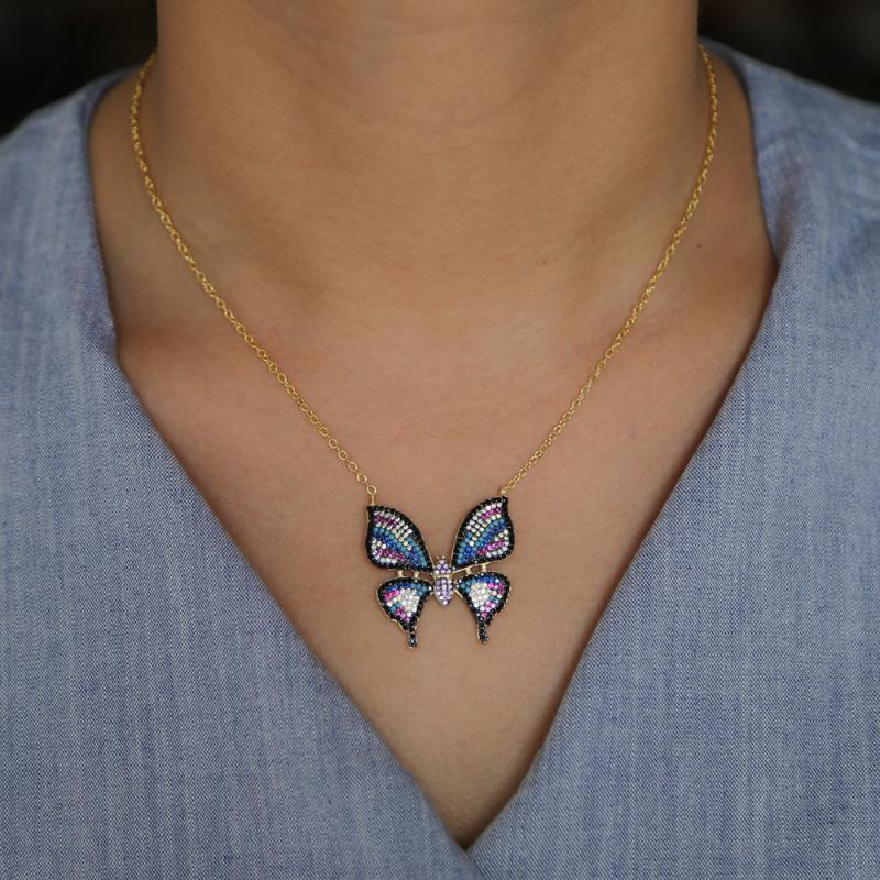 

Chokers Pendant Necklace Fashion Jewelry Colorful Gorgeous Luxury Lovely Animal Butterfly Necklaces & Pendants For Women Friends