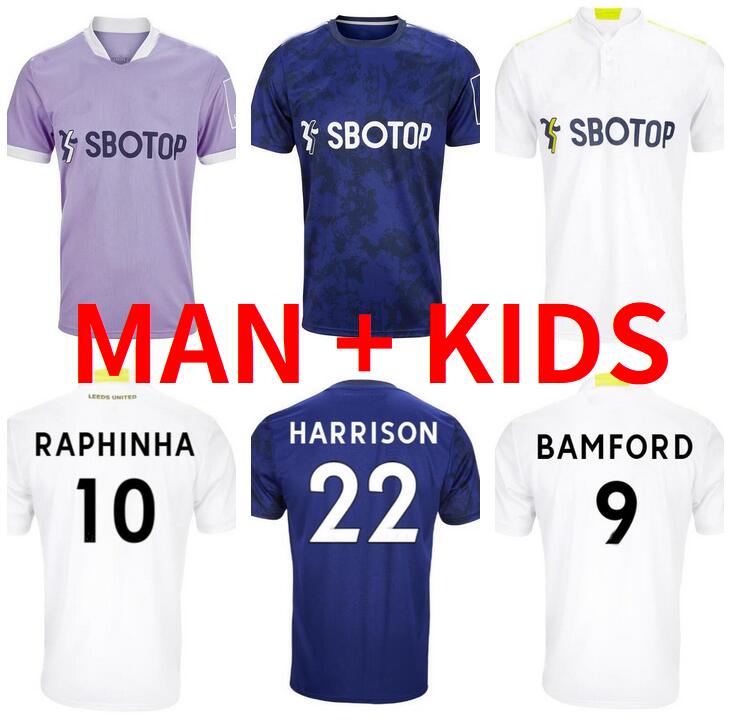 

LEEDS PHILLIPS Soccer Jerseys 2021 22 Home RAPHINHA BAMFORD RODRIGO maillots de foot FIRPO JUNIOR LLORENTE HARRISON COSTA POVEDA Away football shirt Kit, 21/22