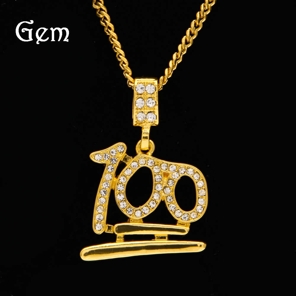 

Simple diamond 100 point pendant hip hop alloy Pendant Jewelry