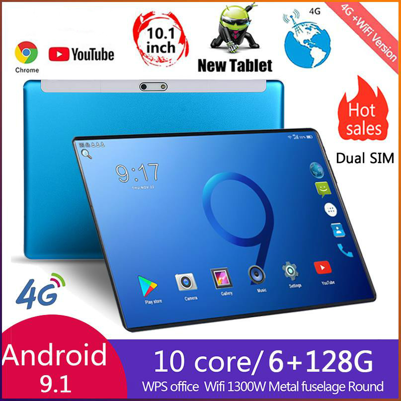 

2021 Tablets Android 9.0 Octa Core 10 inch Tablet PC 6GB RAM 128GB ROM 5.0MP WIFI A-GPS 4G LTE 2.5D Tempered Glass IPS 1280x800